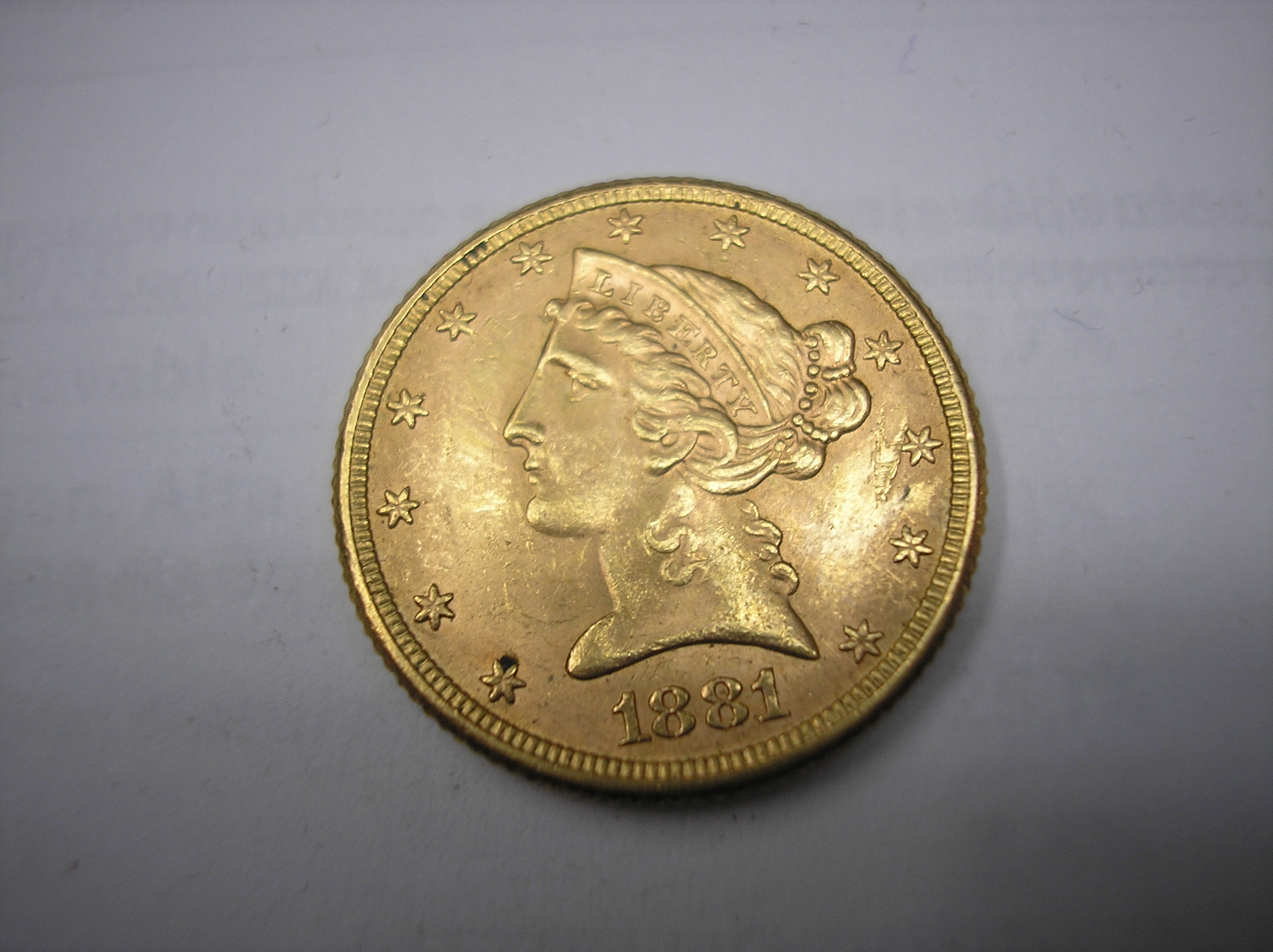 USA, 5 DOLARES CDE ORO DE 1881 CORONET