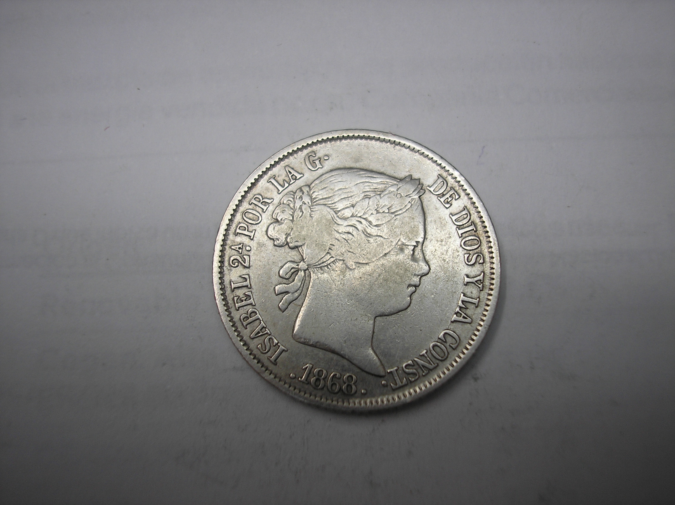 40 CENTIMOS DE ESCUDO DE PLATA DE 1868. 18-68