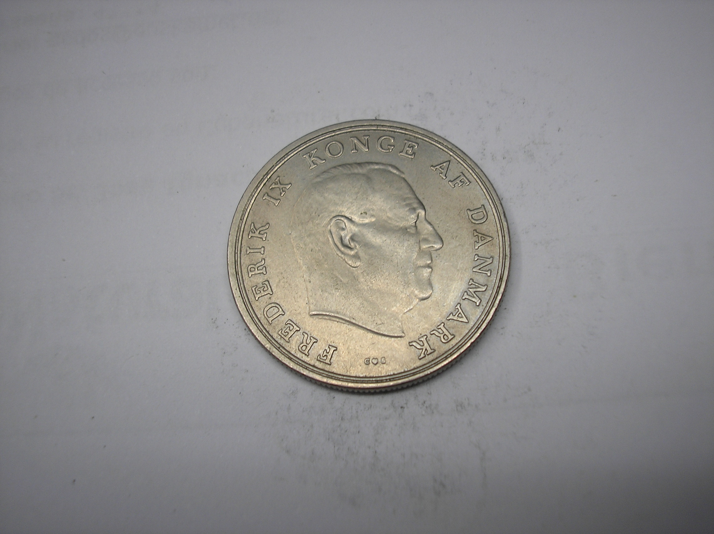 DINAMARCA, 5 CORONAS DE METAL DE 1966.FEDERICO IX