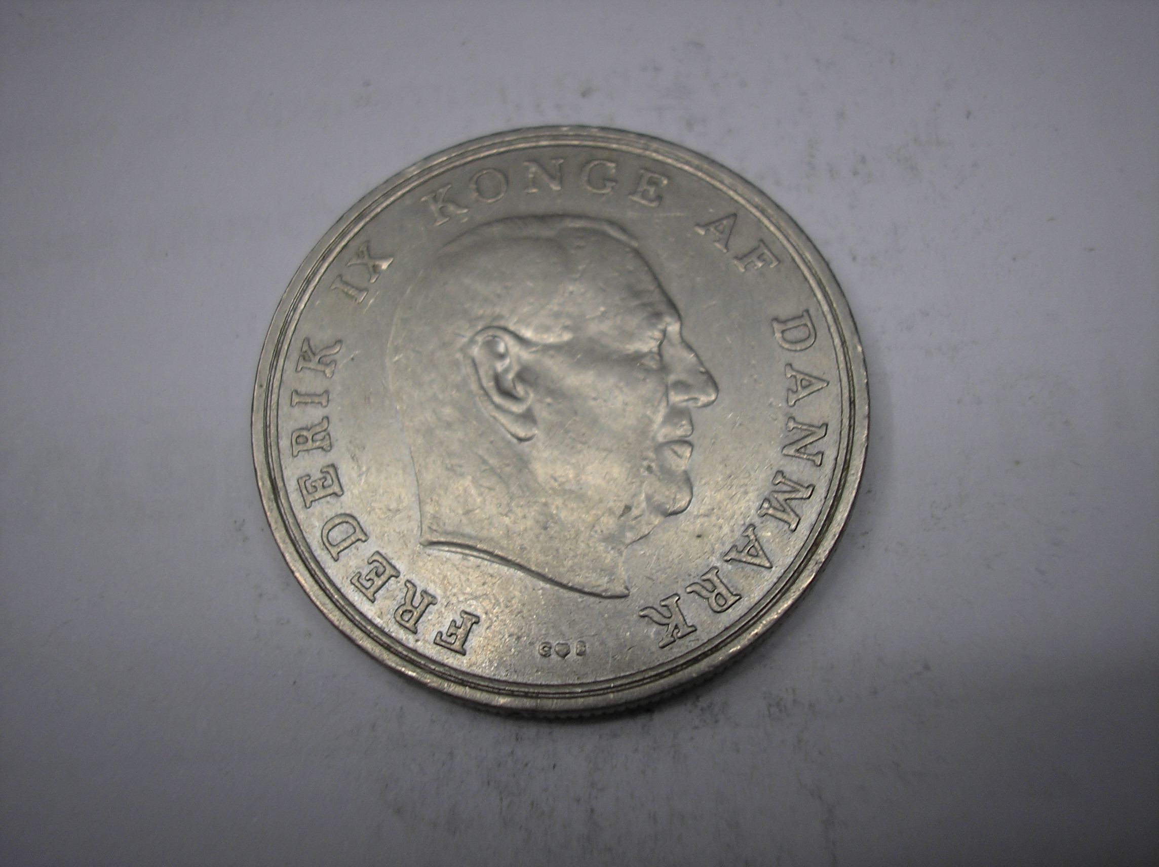 DINAMARCA, 5 CORONAS DE METAL DE 1971.FEDERICO IX