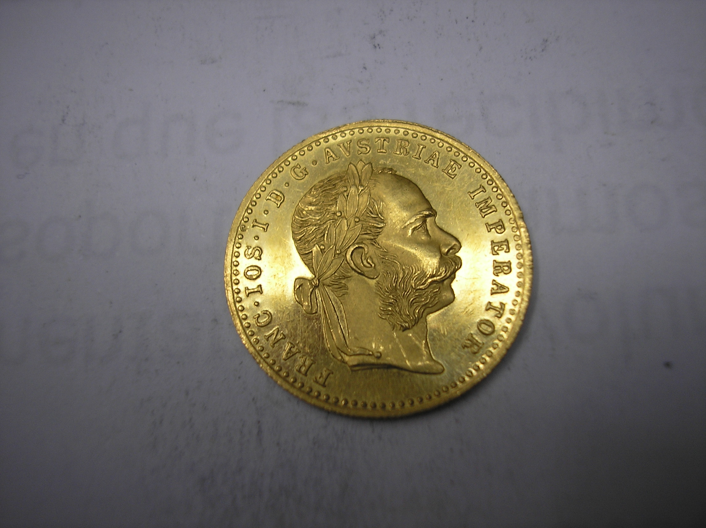 AUSTRIA, MONEDA DE ORO DE 1915.REACU�ACI�N