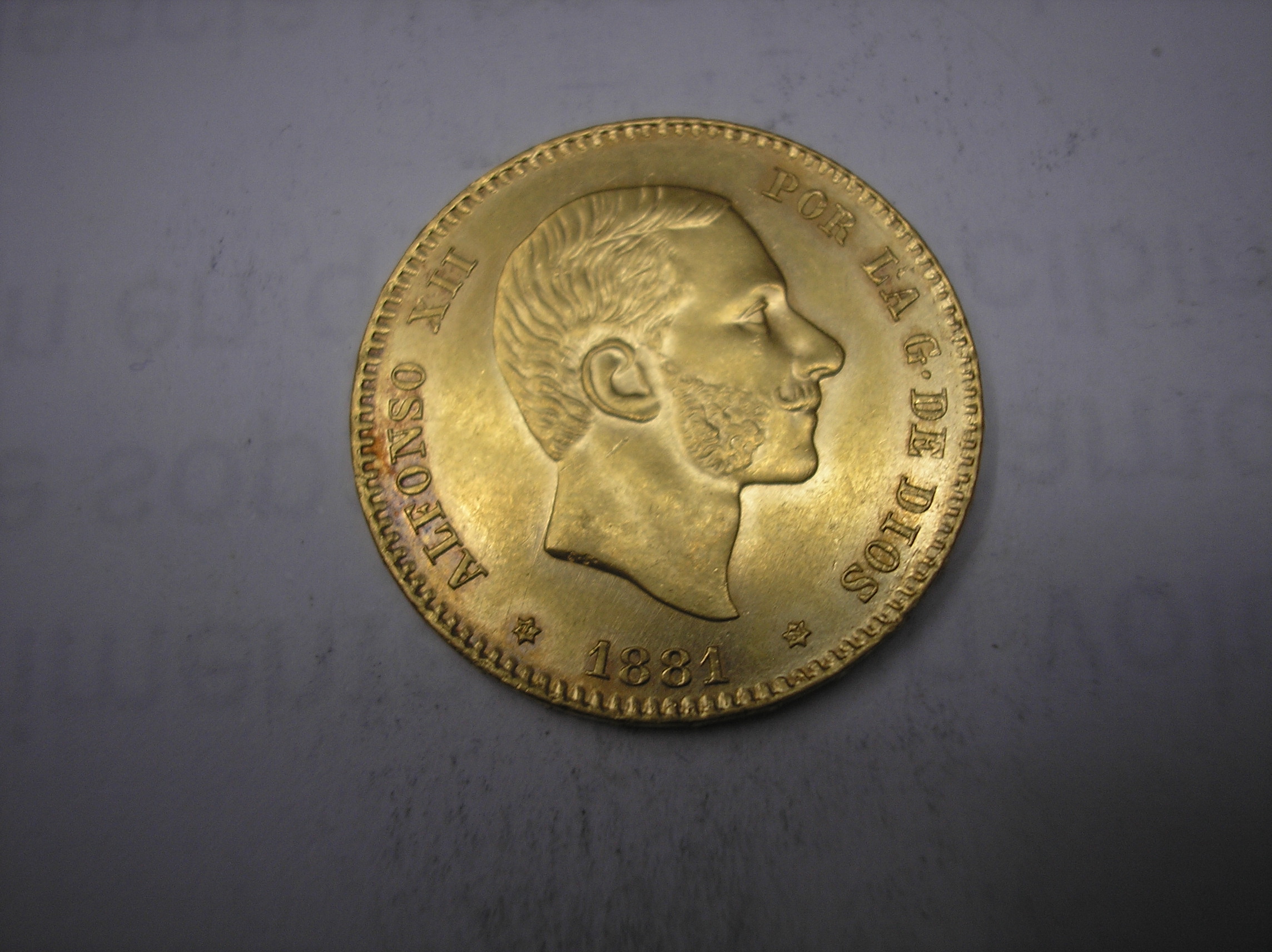 25 PESETAS DE ORO DE 1881. 18-81. ALFONSO XII
