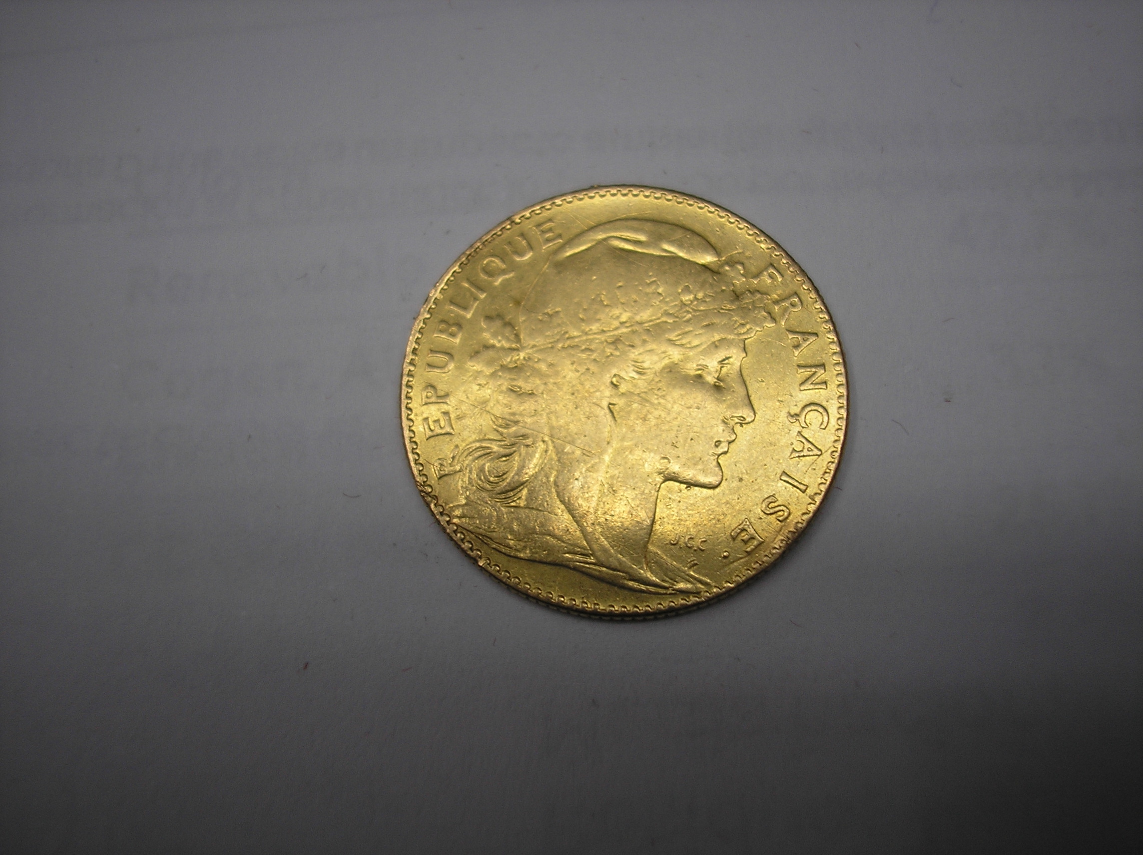 FRANCIA,10 FRANCOS DE ORO DE 1901.REPUBLICA