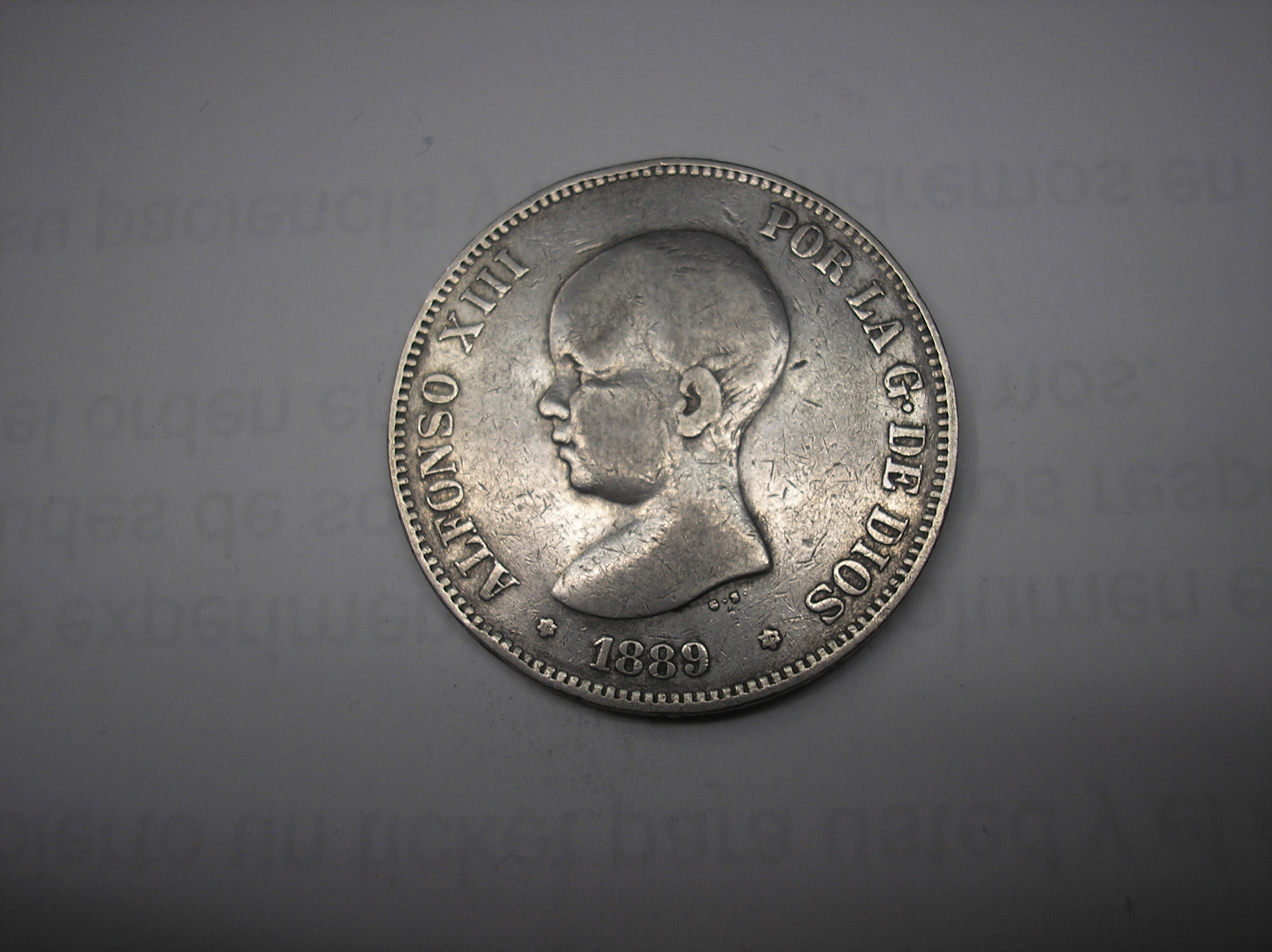 5 PESETAS DE PLATA DE 1889. 18-89  ALFONSO XIII