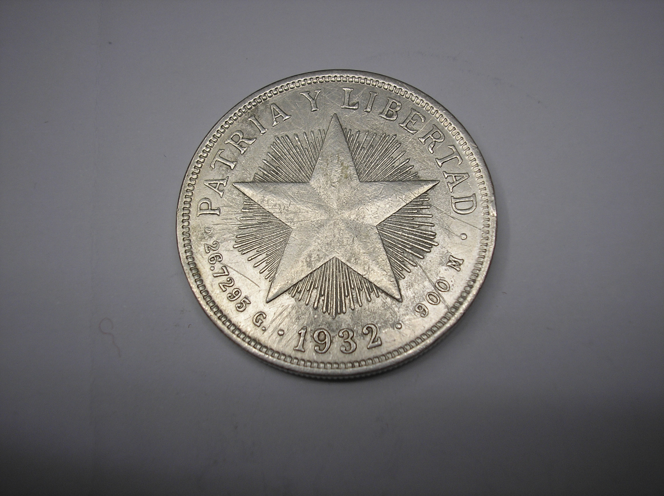 CUBA 1 PESO PLATA 1932