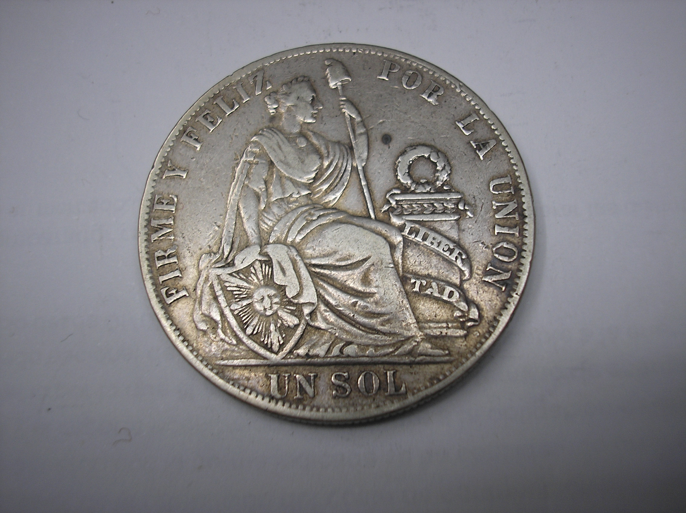 PERU, 1 SOL DE PLATA DE 1888
