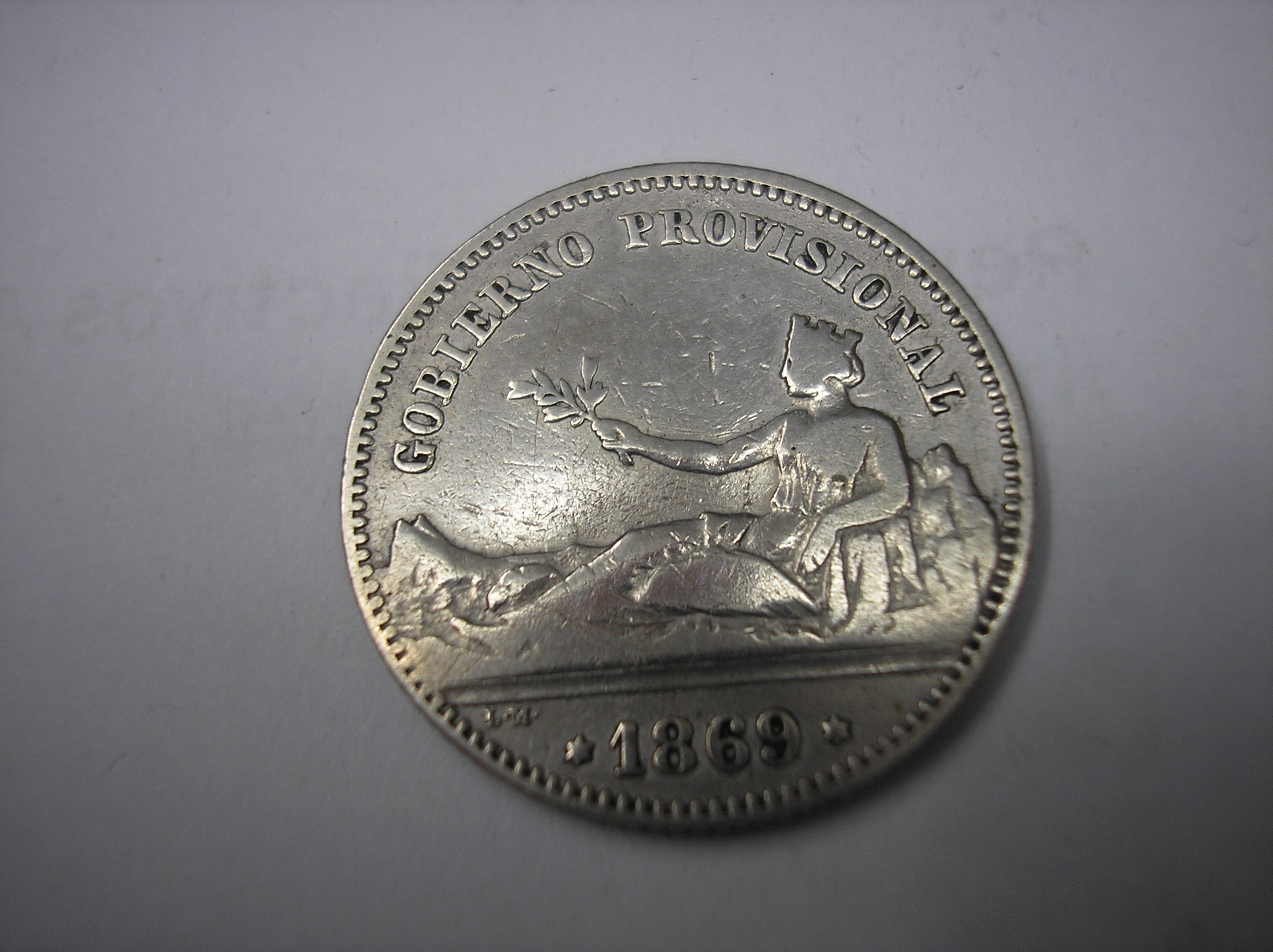1 PESETA DE PLATA DE 1869. GOBIERNO PROVISIONAL