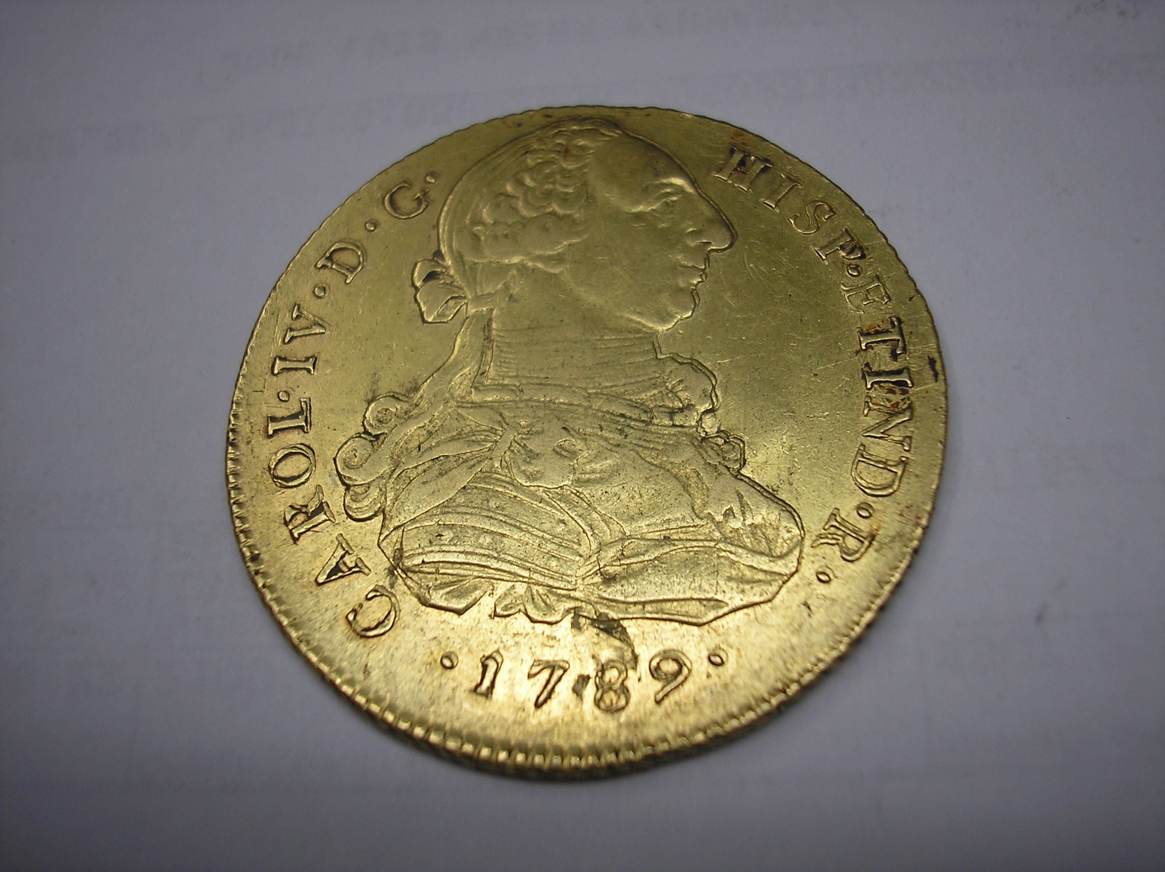 8 ESCUDOS DE ORO DE 1789 MÉXICO. REY CARLOS IV