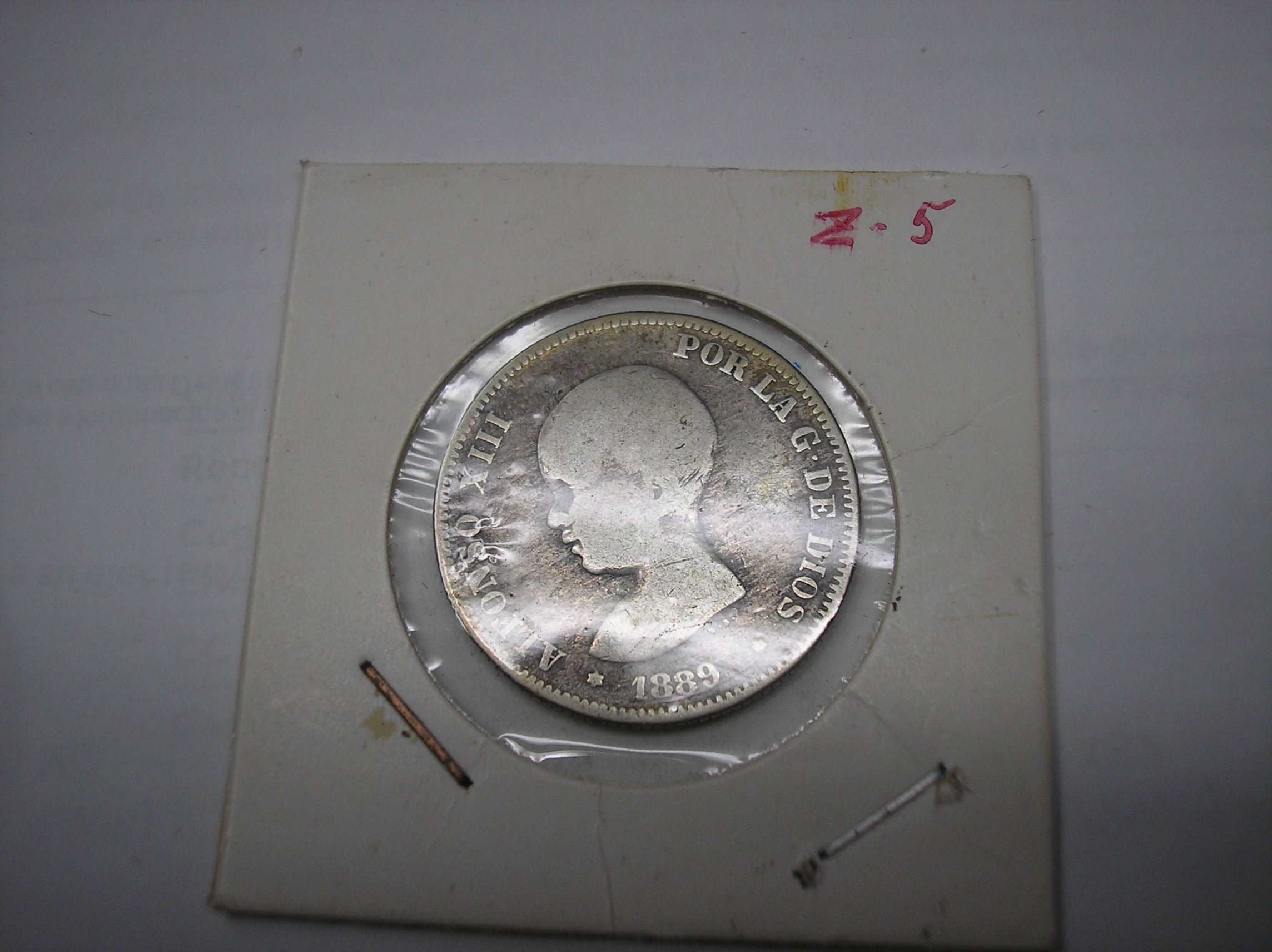 2 PESETAS DE PLATA DE 1889.-- --ALFONSO XIII