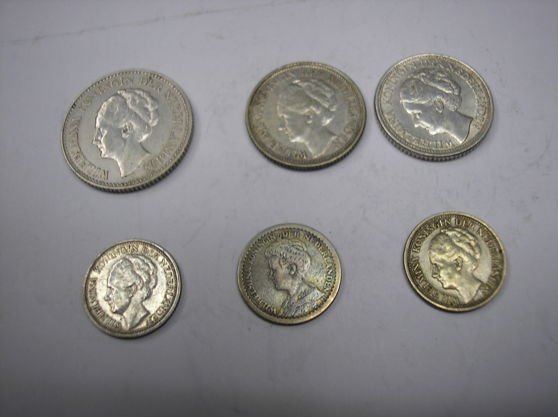 HOLANDA 6 MONEDAS DE PLATA DISTINTAS