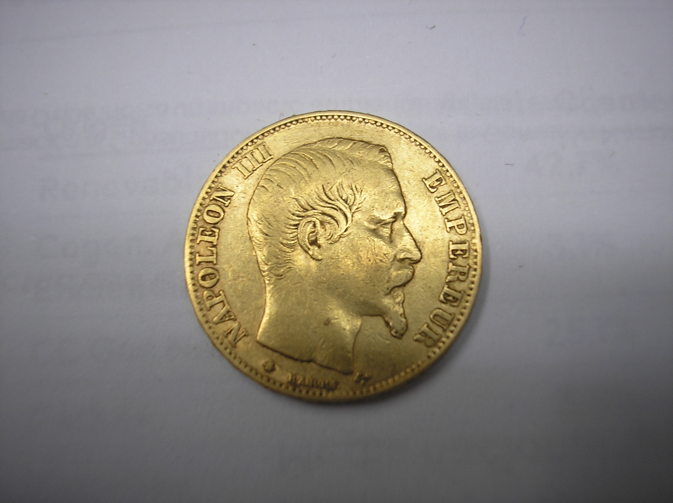 FRANCIA, 20 FRANCOS DE ORO DE 1855.BB.