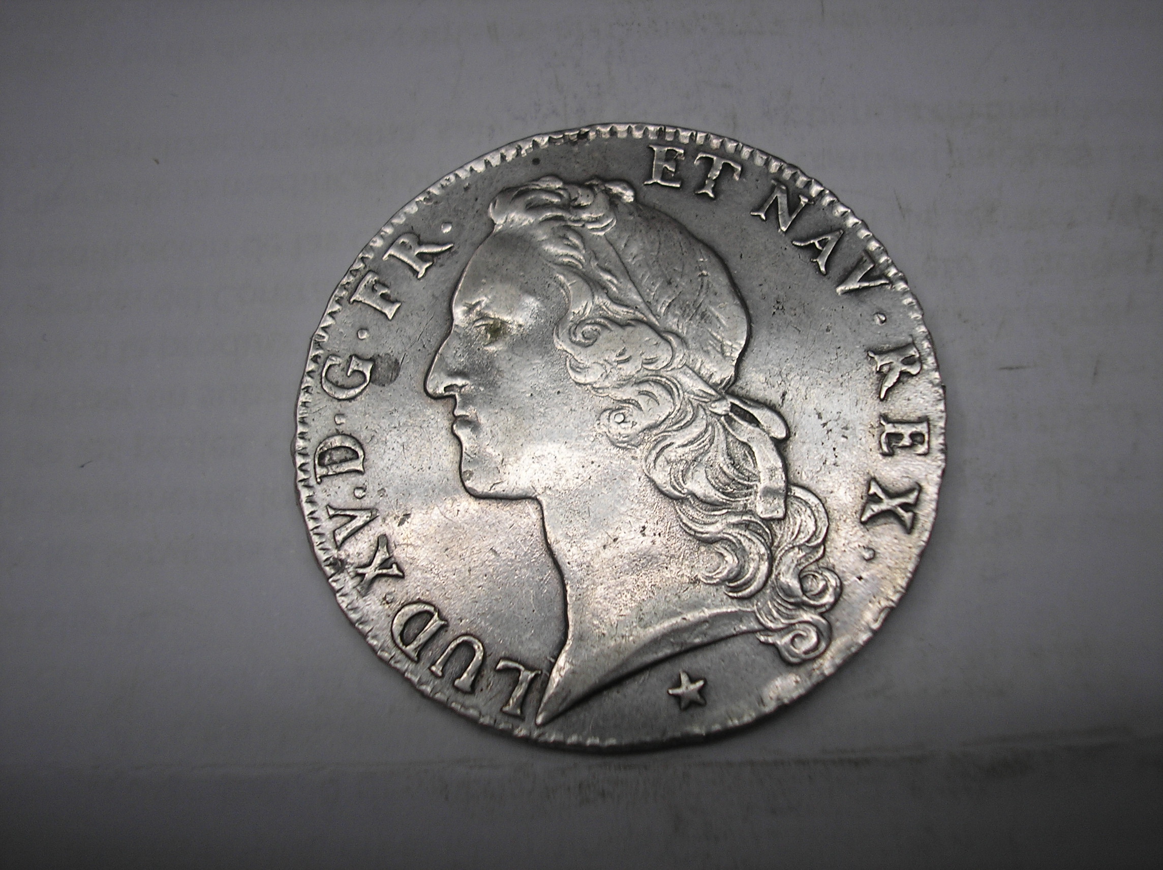 FRANCIA, 1 ECU DE PLATA DE 1749. REY LUIS XV. LA ROCHELLE