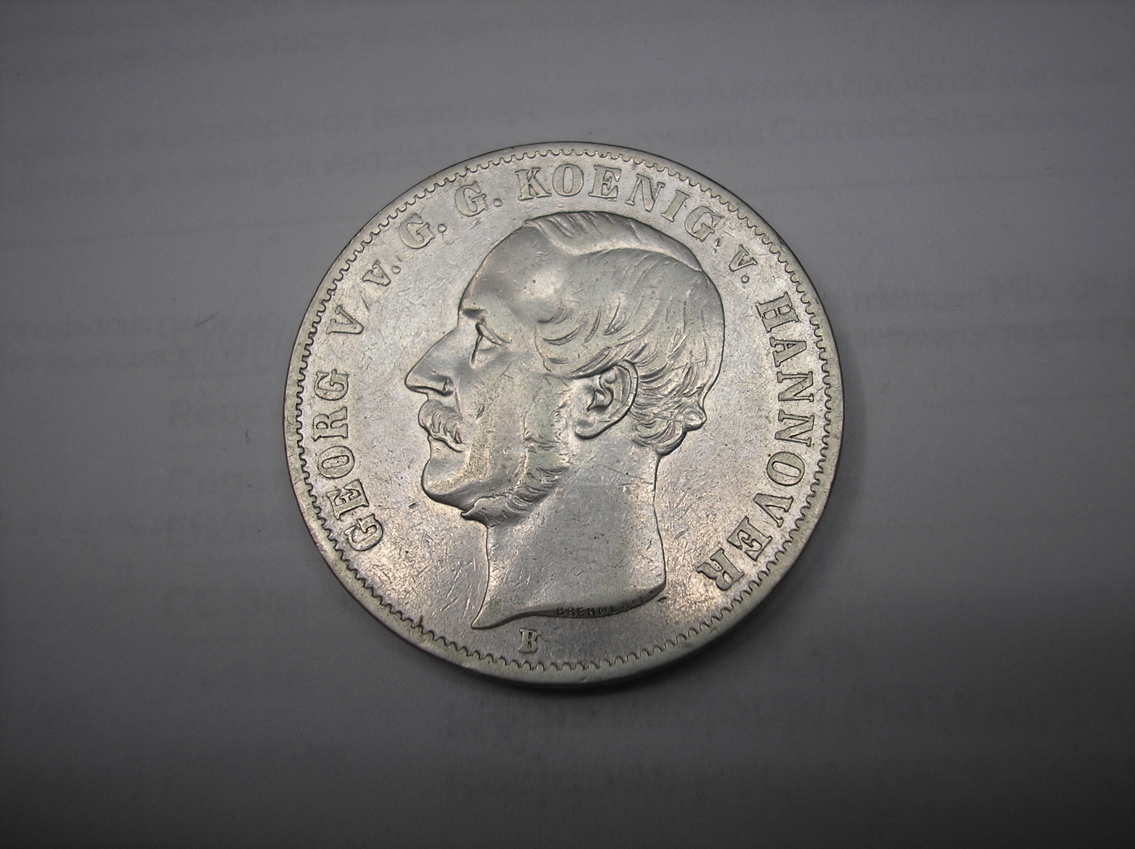 ALEMANIA, HANNOVER. THALER DE PLATA DE 1855 B