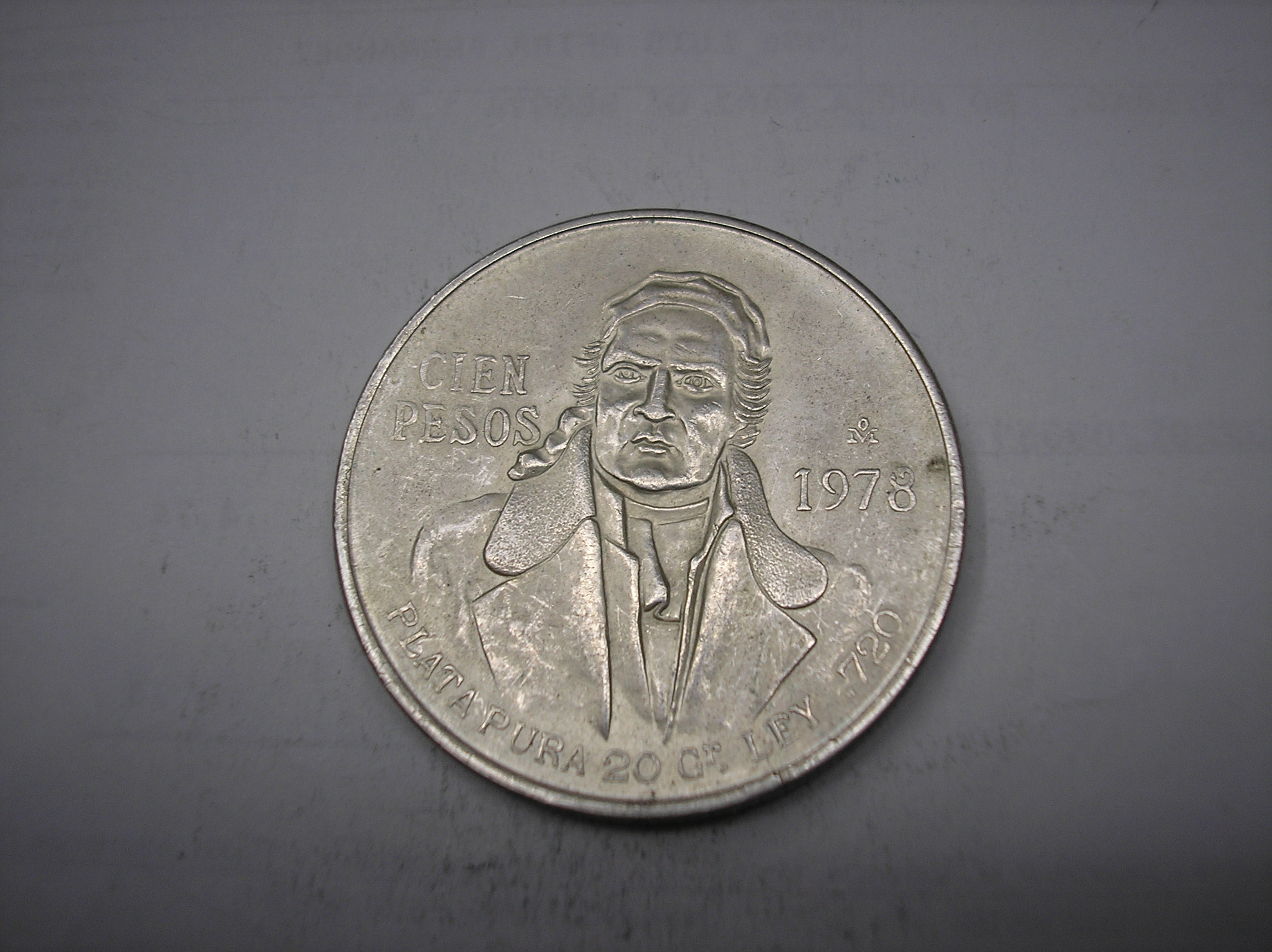 MÉXICO, 100 PESOS DE PLATA DE 1978