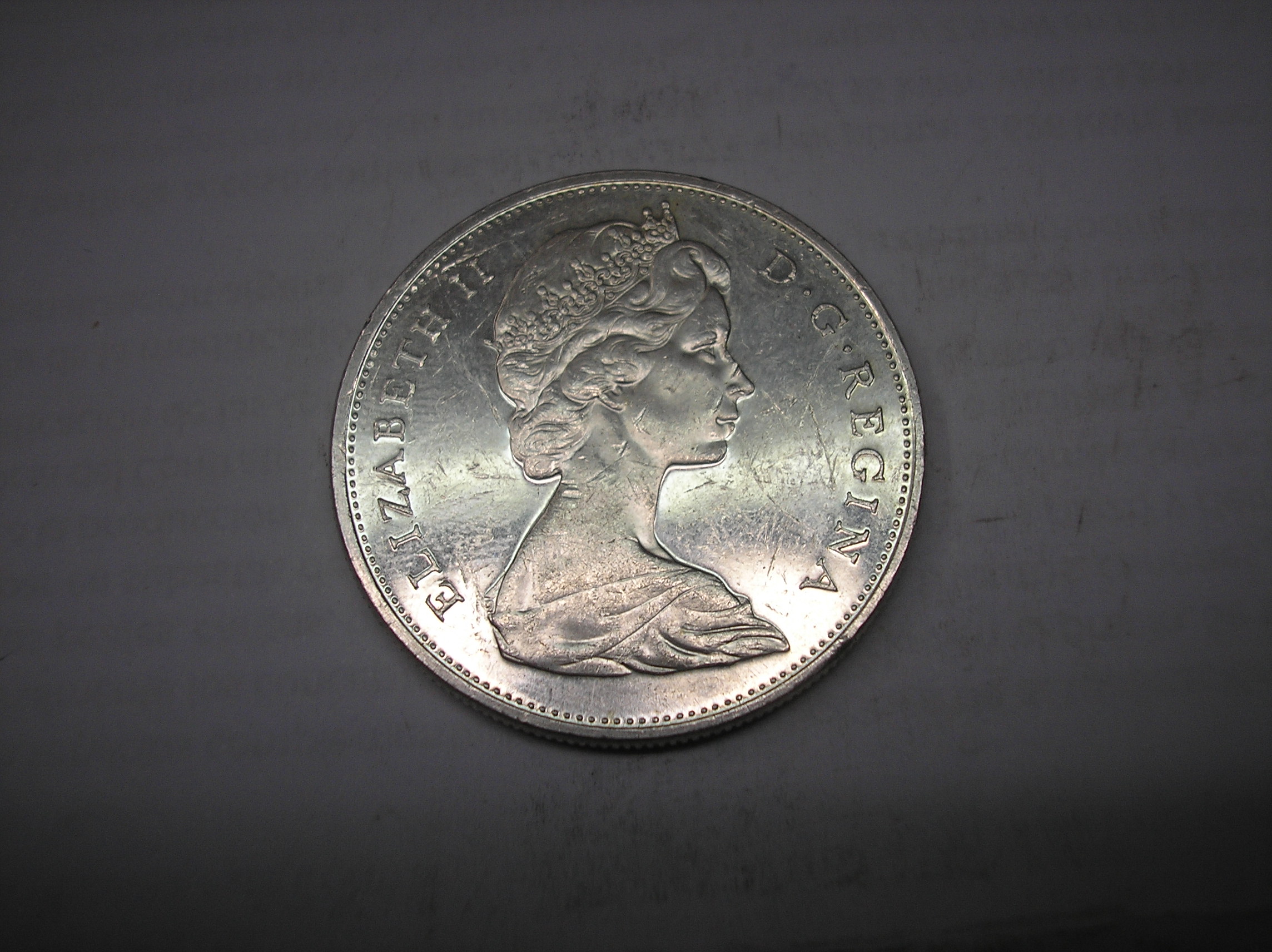 CANADA, 1 DOLAR DE PLATA DE 1965. CANOA DE NATIVOS