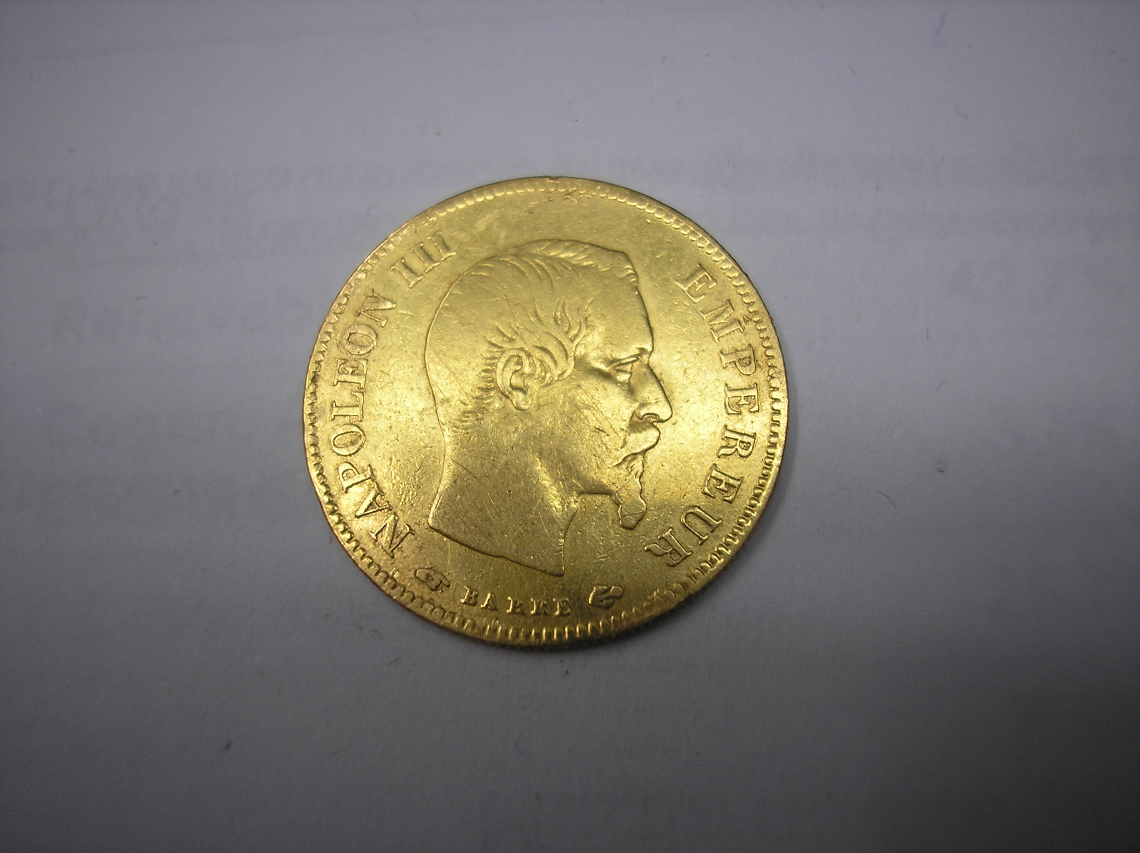 FRANCIA,10 FRANCOS DE ORO DE 1857.A.