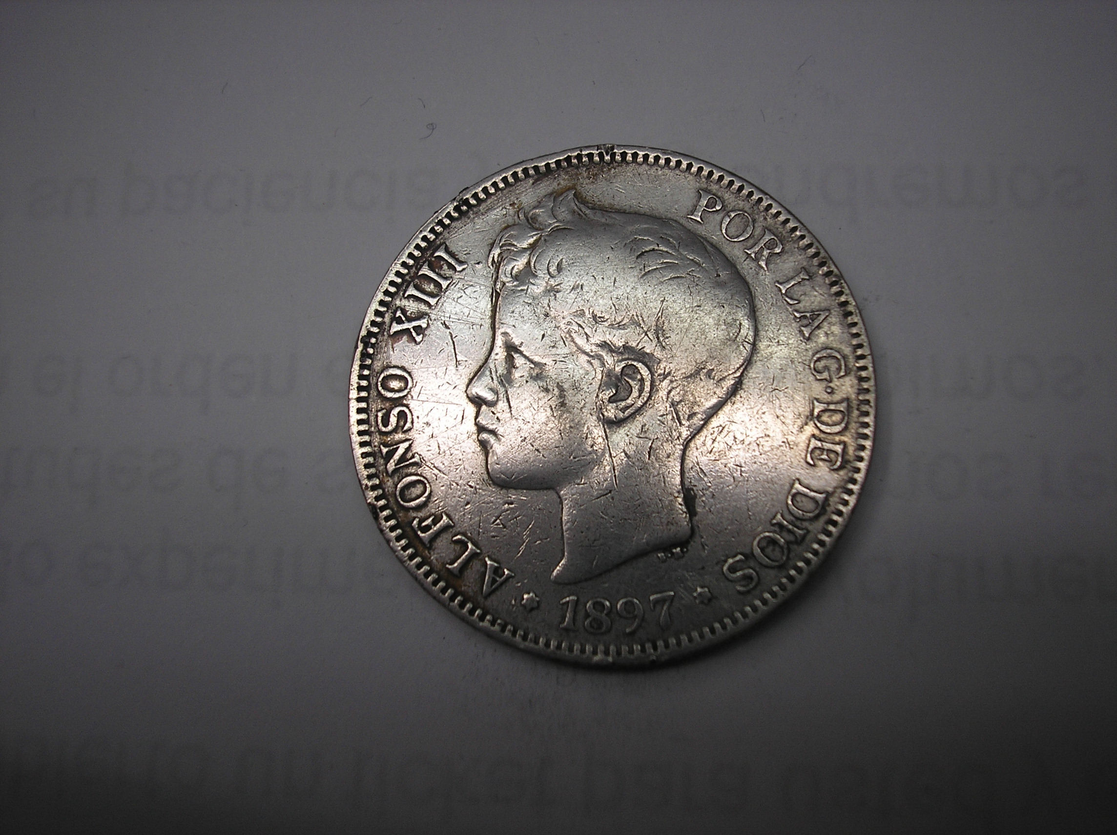 5 PESETAS DE PLATA DE 1897. 18-97   ALFONSO XIII