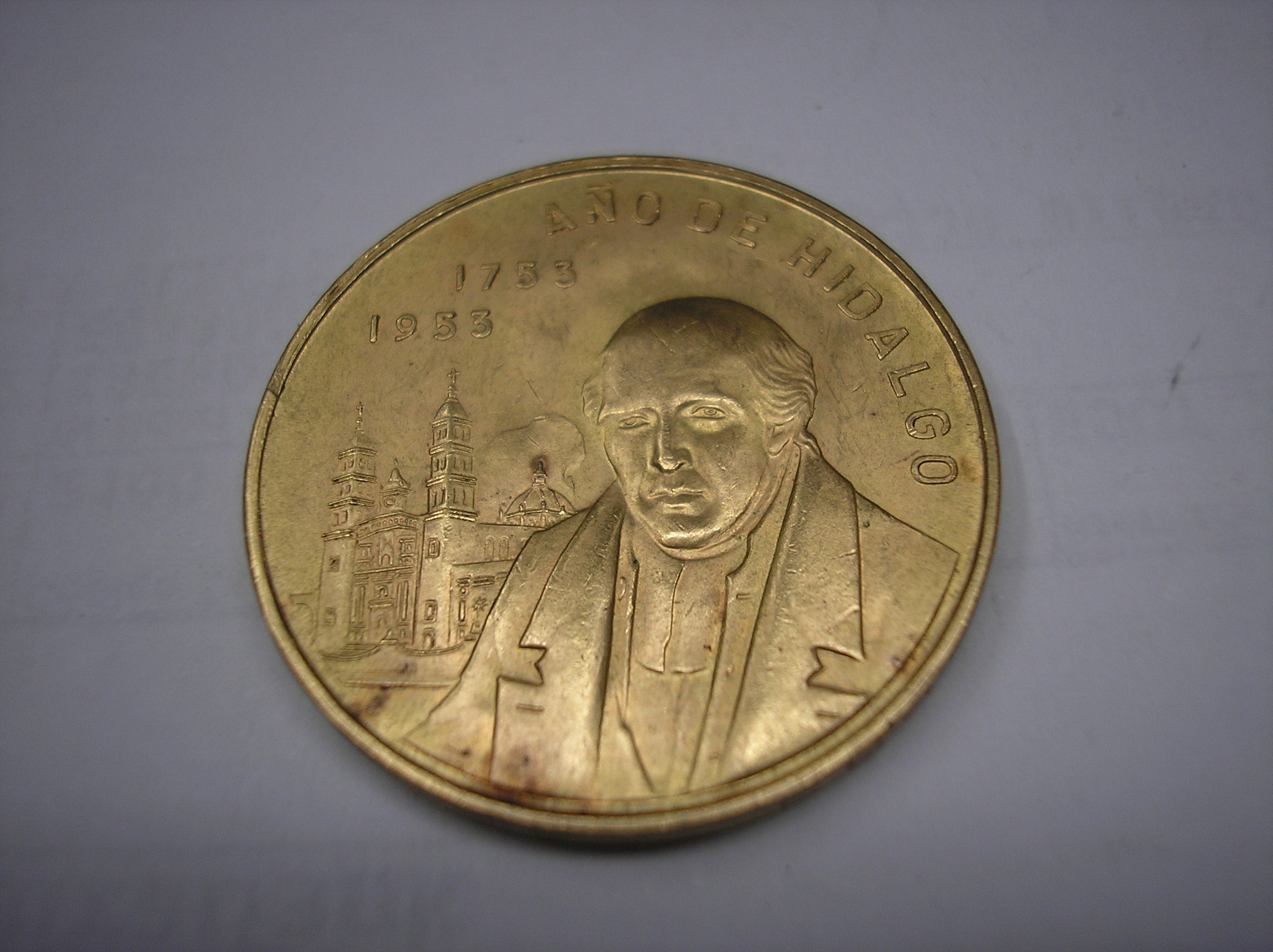 MÉXICO, 20 PESOS DE ORO DE 1953.AÑO DE HIDALGO
