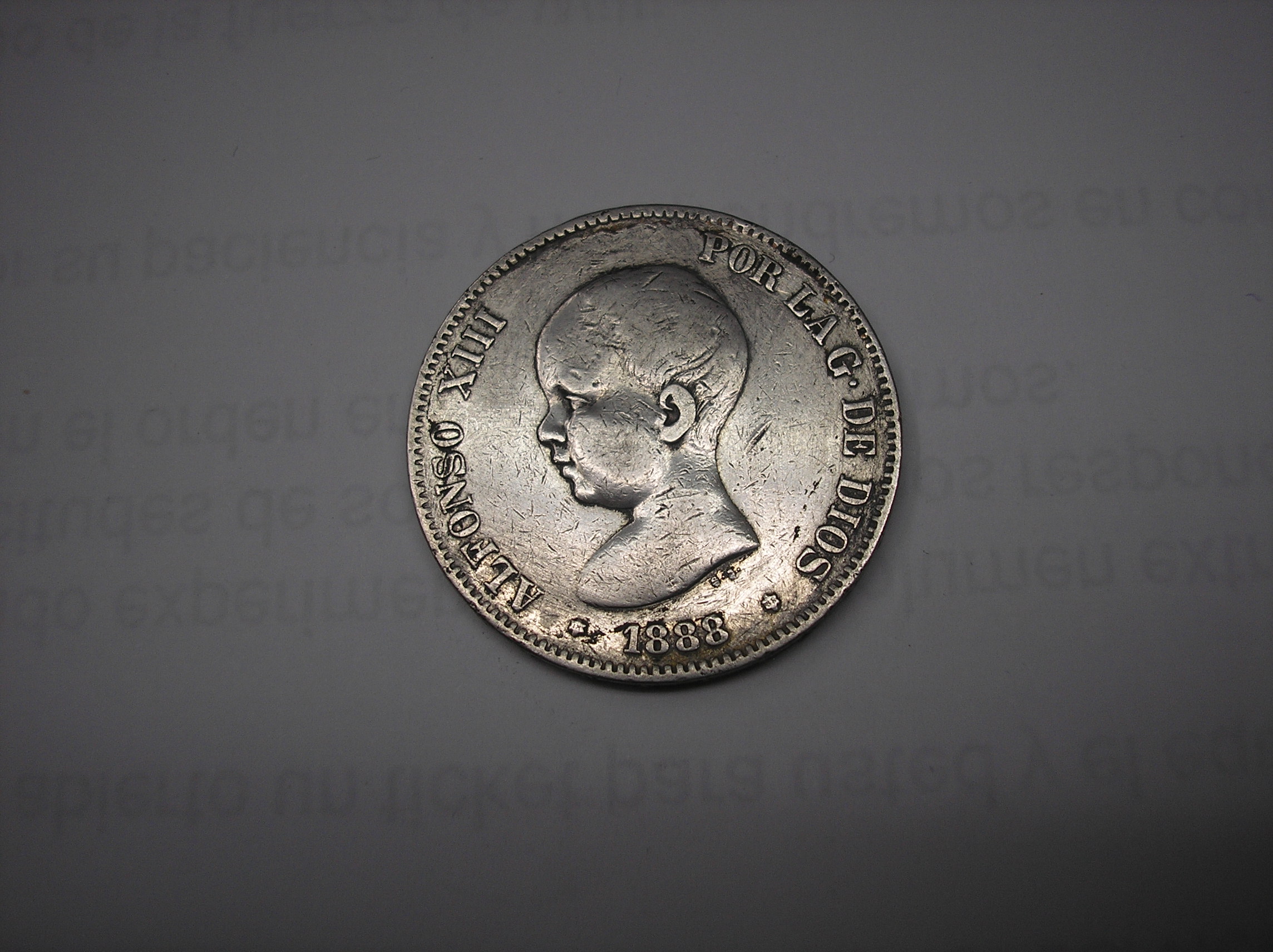 5 PESETAS DE PLATA DE 1888. 18-88.MPM.  ALFONSO XIII