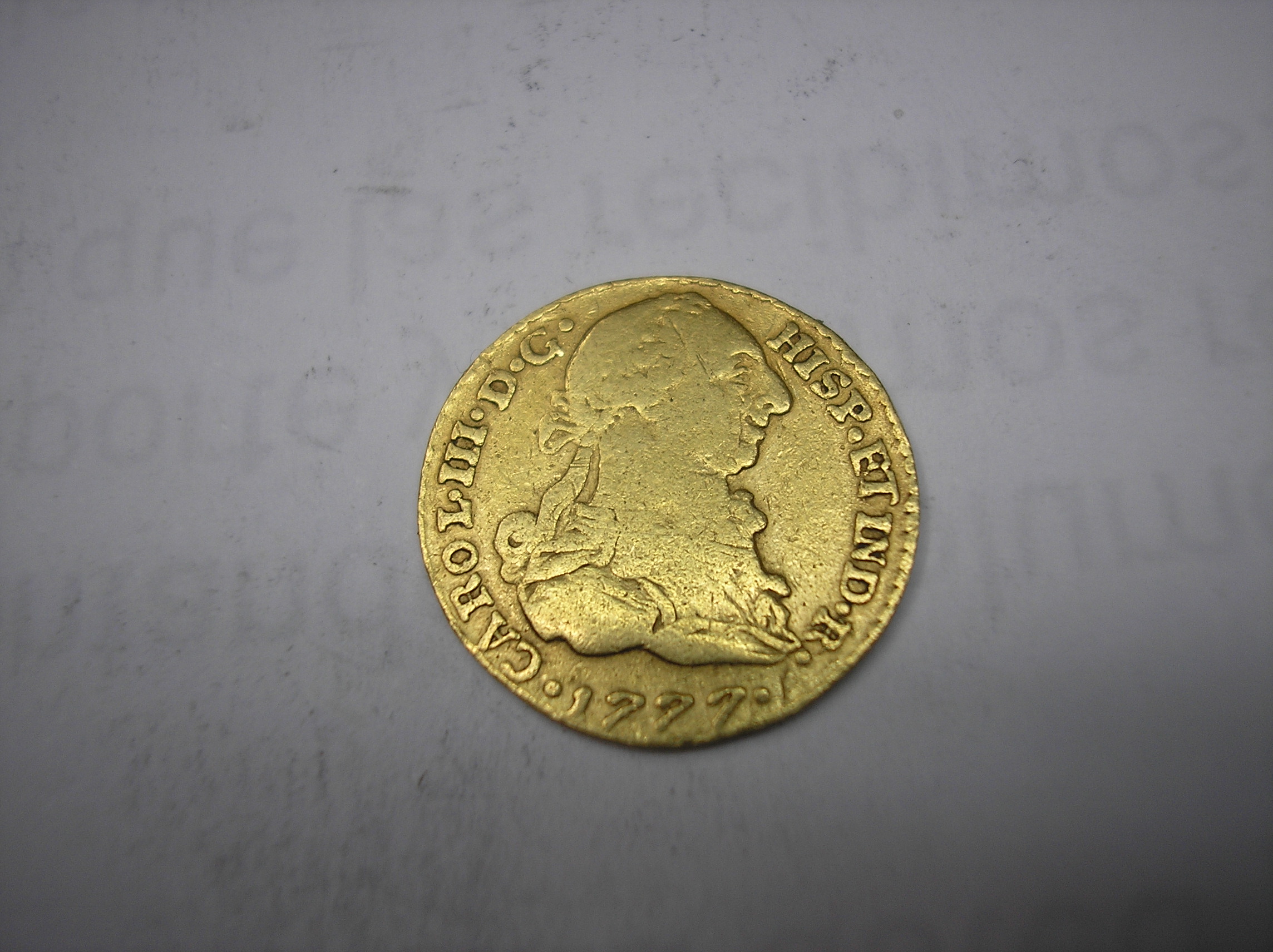 1 ESCUDO DE ORO DE 1777.POPAYAN.CARLOS III