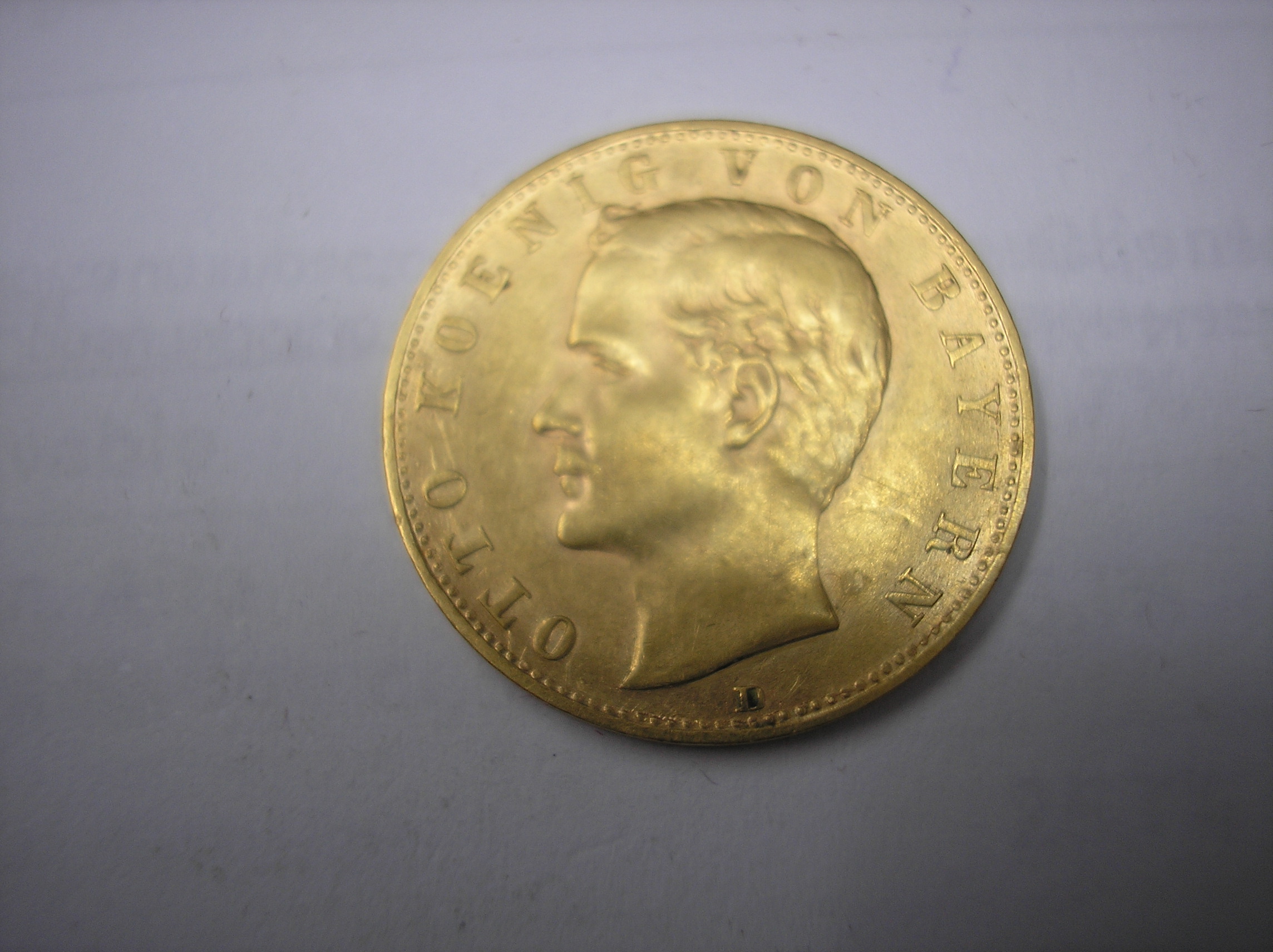 ALEMANIA, BAVIERA. 10 MARCOS  DE ORO DE 1893 D