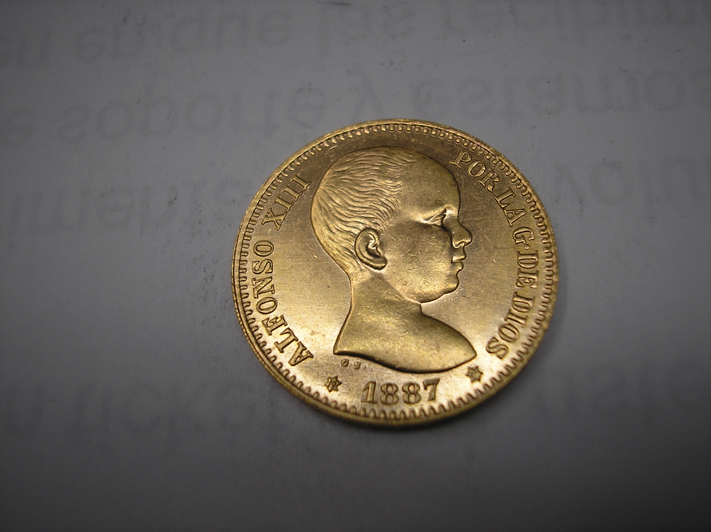 20 Pesetas de oro 1887 19-61. Reacu�aci�n oficial