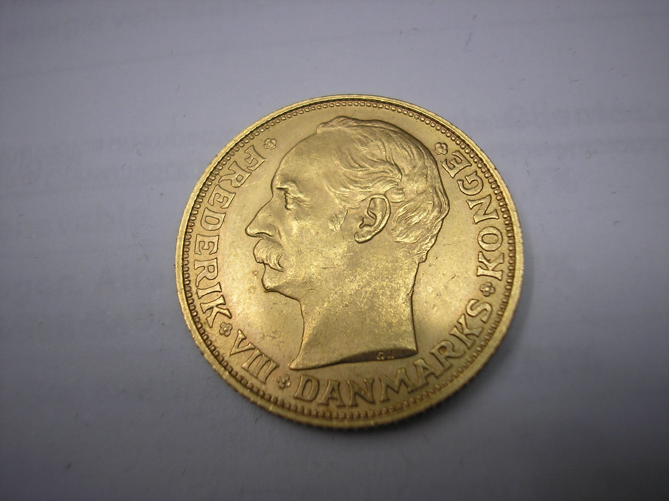 DINAMARCA, 20 CORONAS DE ORO DE 1908